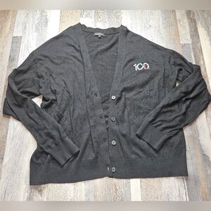 Quince X American Airlines Lightweight Cashmere Cotton Cardigan XL Black
